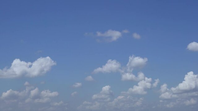 Light Airy White Clouds Float Across the Sky During the Daytime. Cloudiness. Good Weather. Pure Atmospheric Layer.