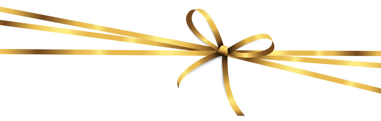 Fototapeta premium golden colored ribbon bow