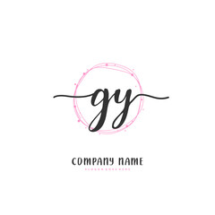 Obraz premium G Y GY Initial handwriting and signature logo design with circle. Beautiful design handwritten logo for fashion, team, wedding, luxury logo.