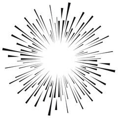Obraz premium Radial speed Lines in Circle Form for comic books . Explosion background . Vector Illustration .Technology round Logo . Circular Design element . Abstract Geometric shape . Sunburst .