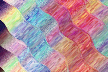 Blue, yellow, light pink and blue waves Large Color Variation abstract paint background.