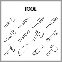 tool icon set isolated on white background for web design