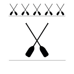 Icon of boat oars. White background. Vector illustration.