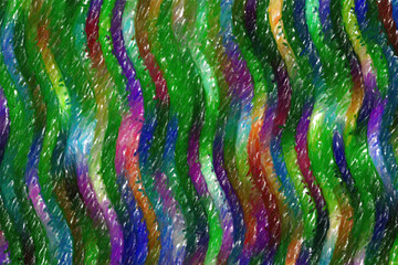 Green and blue waves Abstract Color Pencil abstract paint background.