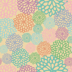 Geometric Floral Collage seamless pattern