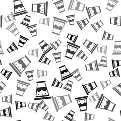 Fototapeta premium Black Mexican drum icon isolated seamless pattern on white background. Music sign. Musical instrument symbol. Vector.