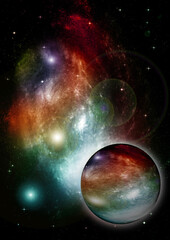 galaxy in a free space. 3D rendering