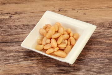 White beans kidney in the bowl