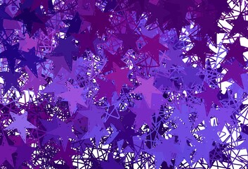 Obraz na płótnie Canvas Light Purple, Pink vector template with sky stars.