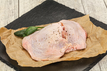 Raw chicken hip with spices