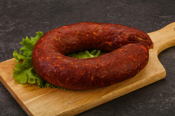 Krakowska sausage over the board