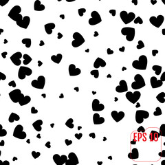 Seamless Pattern with Black hearts