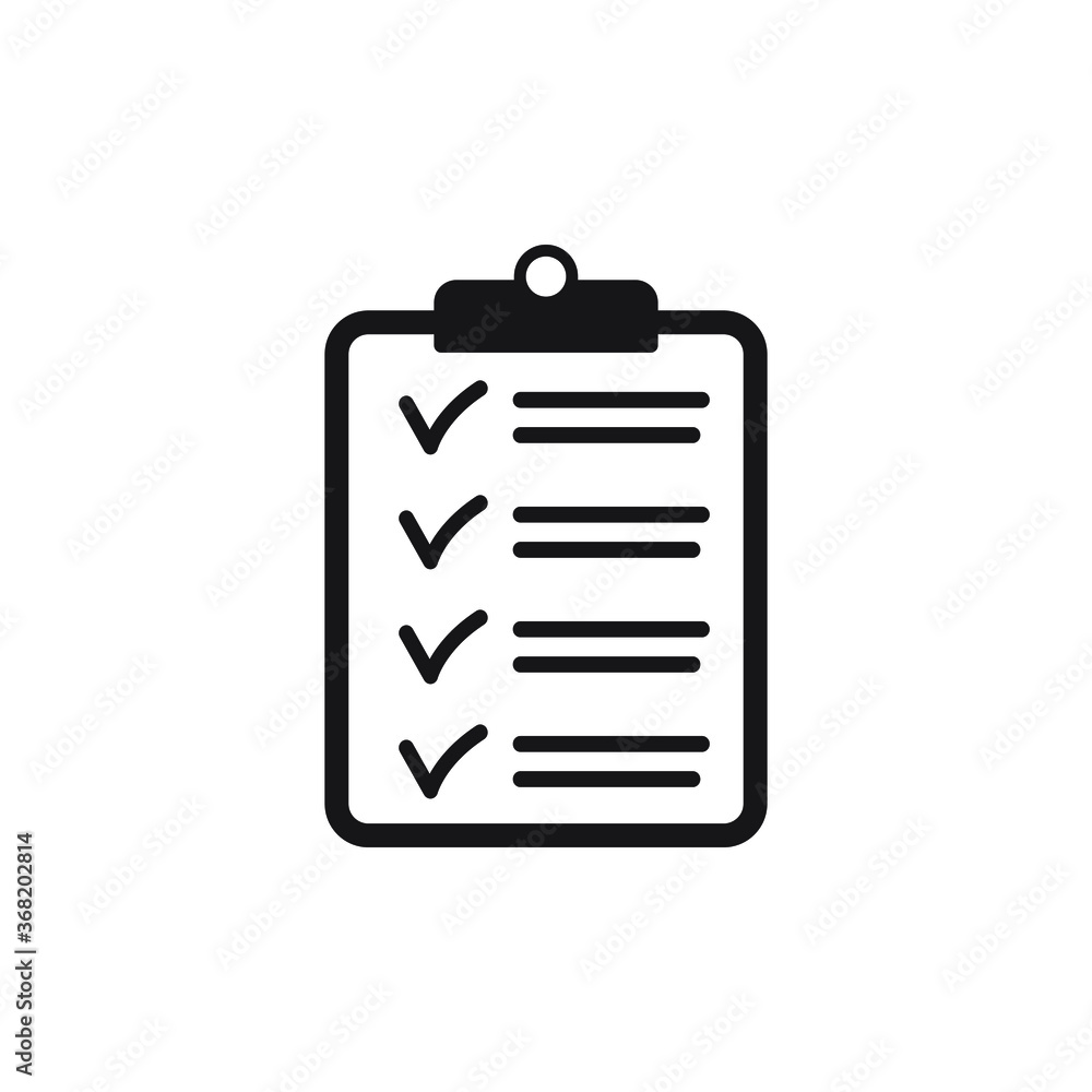 Poster clipboard with checklist icon, symbol for web site and app design. vector illstration.