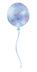 水彩タッチな夜空色の風船