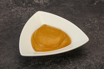 Mustard sauce in the bowl