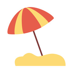beach umbrella flat style icon