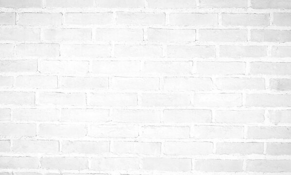 Modern white vintage brick wall texture for background retro white Washed Old Brick Wall Surface Grungy Shabby Background weathered texture stained old stucco light gray and paint white brick wall. © singjai