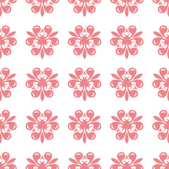 Floral seamless pattern. Pink and white background