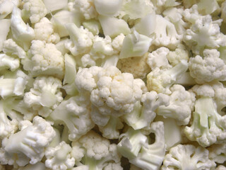 Diced cut white color raw Cauliflower florets