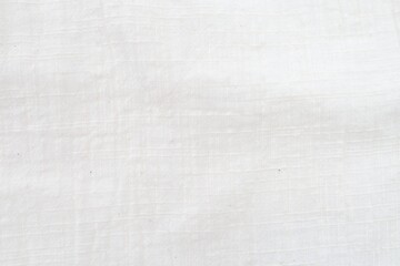 Fabric backdrop White linen canvas crumpled natural cotton fabric Natural linen top view  background  Organic Eco textiles White Fabric texture