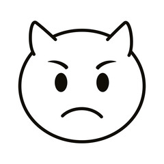 devil emoji face classic line style icon