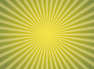 Obraz premium Sunlight wide background. Green color burst background. Vector illustration.