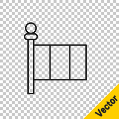 Black line Flag Italy icon isolated on transparent background. Vector.