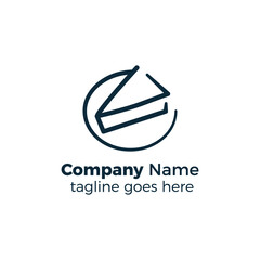 cake on a plate logo design icon vector illustration simple line