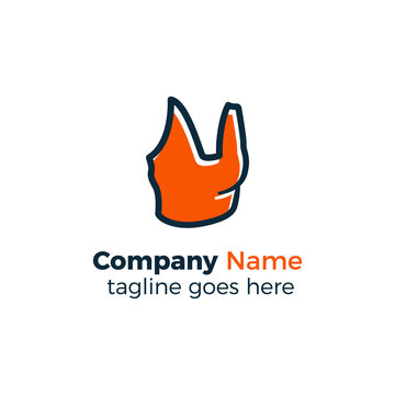 orange sport bra logo design icon vector illustration simple line