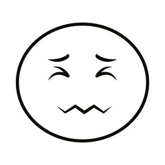 angry emoji face line style icon