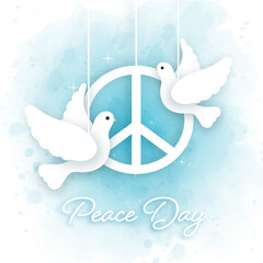 International Day of Peace in paper cut style.
