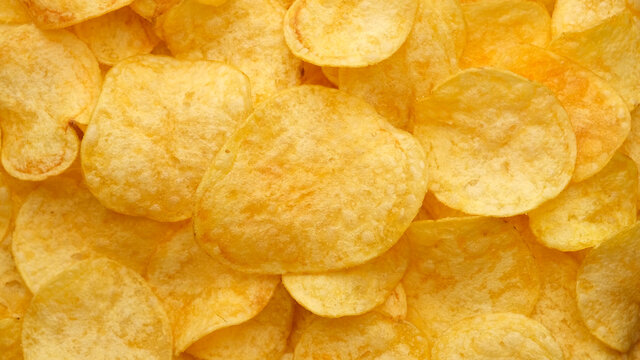 Craft Potato Chips With Cheddar Cheese, Close Up