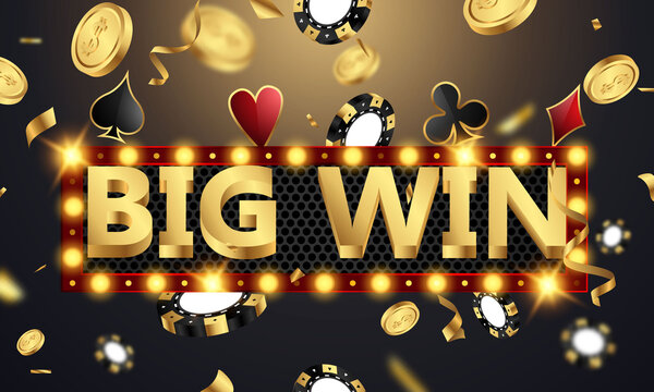 Big win Casino Luxury vip invitation with confetti Celebration party Gambling banner background.