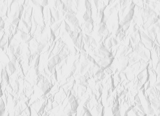 Crumpled blank white paper background