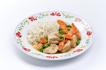 Fototapeta na wymiar rice with meat and vegetables