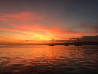 Fototapeta na wymiar Coucher de soleil au Vanuatu