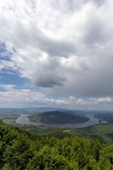 Obraz na płótnie Canvas View of the Danube bend from the Predikaloszek mountain in Hungary
