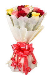 Rose flower bouquet isolated on white background