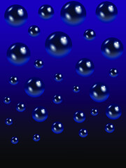 luxury blue background with black pearls. vector graphics