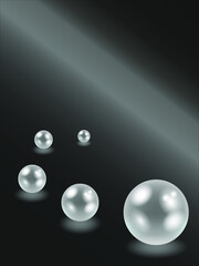 luxury black background with white pearls. vector graphics