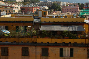 Fototapeta premium View from the terrace Spianata Castelletto on Genoa,Liguria,Italy,Europe 