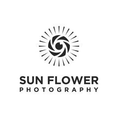 sun flower illustration logo vector
