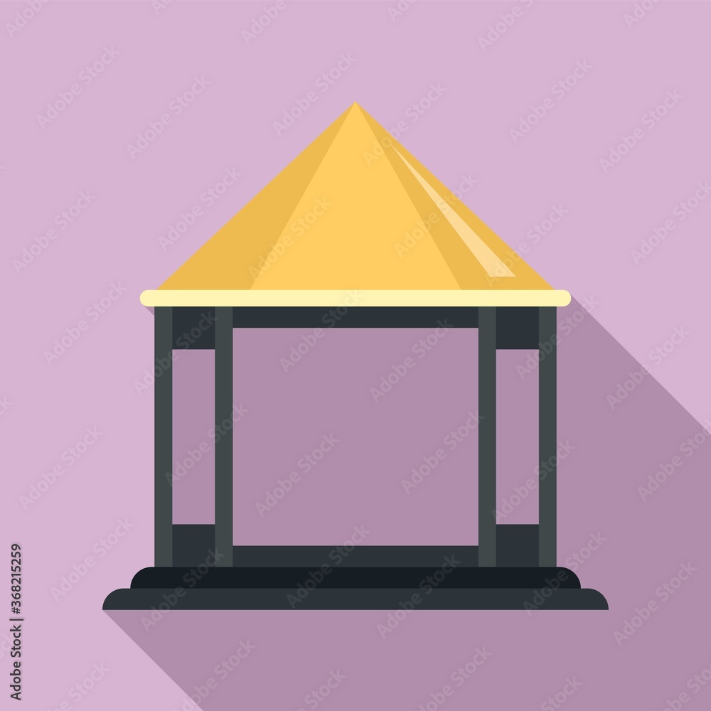 Poster architecture gazebo icon. flat illustration of architecture gazebo vector icon for web design
