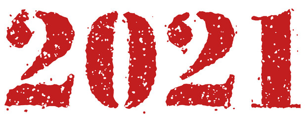 2021 New year rubber stamp illustration