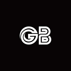 Obraz premium GB monogram logo with abstract line