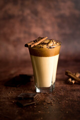 Iced Dalgona Coffee, a trendy fluffy creamy whipped coffee
