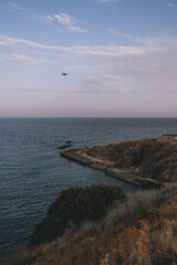 Fototapeta na wymiar Drone is flying over the coast