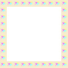 Picture frame pattern paint splash pixel art. Vector pixel art. Fabric pattern cartoon. 