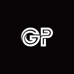 GP monogram logo with abstract line