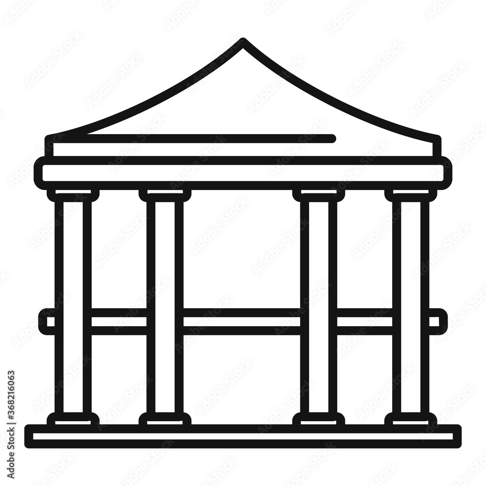 Poster bower gazebo icon. outline bower gazebo vector icon for web design isolated on white background